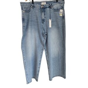 🆕️*NWT Habitual Hollis High Rise Wide Leg Crop Jeans Womens Size 22 Splash Wash